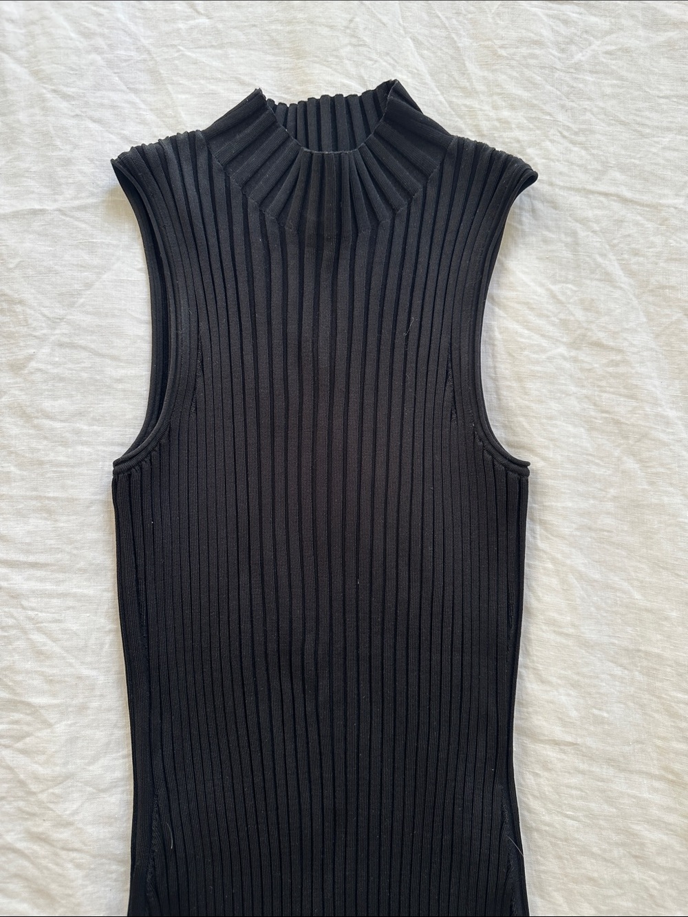 Theory Long Black Ribbed Dress